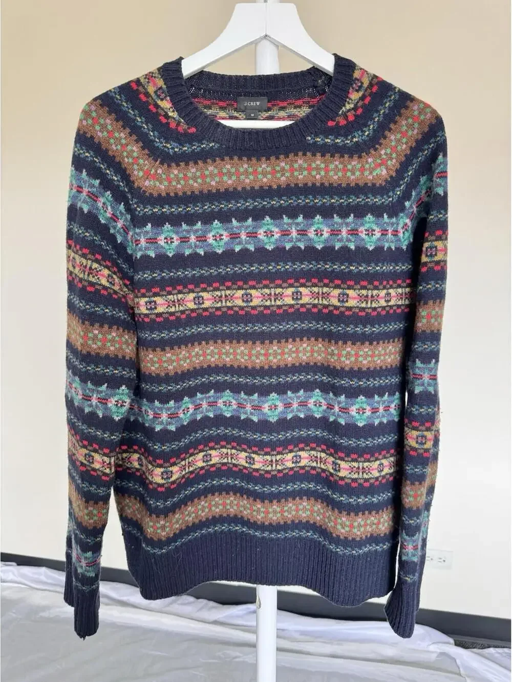 J Crew 100% Wool Sz M Mens Sweater Crewneck